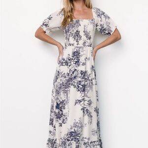 Baltic Born Blue Puff Sleeve Maxi Sundress